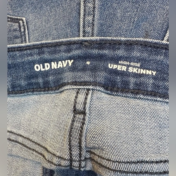 Old Navy High Rise Super Skinny Blue Denim Jeans Women’s‎ 8 Inseam 28” - Picture 4 of 7